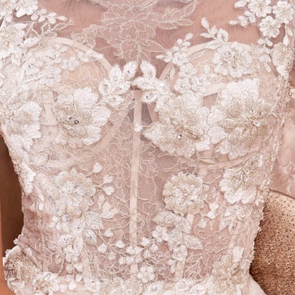 OFF WHITE PROM PARTY WEDDING BRIDAL FORMAL A-LINE ROSE-FILLED TEA DRESS A1026S - Picture 6 of 10